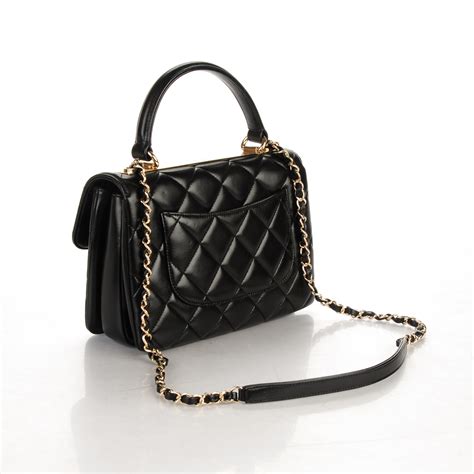 chanel black quilted lambskin leather small trendy cc flap bag|chanel lambskin classic flap bag.